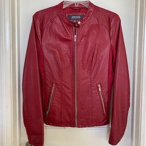 Red Kenneth Cole Leather Jacket